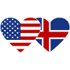 États-Unis Islande Flag Heart