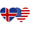 Islande États-Unis Flag Heart