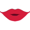 Sourire effronté bouche féminine