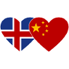 Iceland China Flag Heart