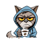 Katze Kaffee Morgenmuffel