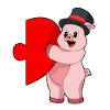 Pig Groom Heart Wedding