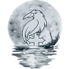 Raven bird on cross
