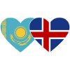 Kazakhstan Iceland Flag Heart