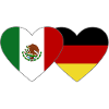 Mexico Germany Flag Heart