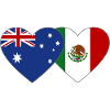Australia Mexico Flag Heart