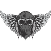 Skull mask with wings