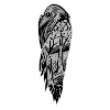 Raven art black and gray