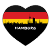 Hamburg Tyskland Flagga Skyline Resesouvenir