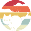 Lustige Katze im Retro-Stil
