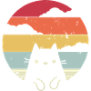 Lustige Katze im Retro-Stil
