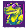 Krokodil mit Sonnenbrille