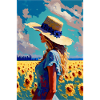 Sunflower girl summer
