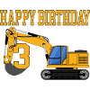 Excavator Happy Birthday 3