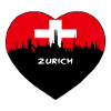 Zürich-Schweiz-Flaggen-Skyline-Reise-Souvenir