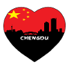 Chengdu-China-Flaggen-Skyline-Reise-Andenken