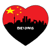 Peking-China-Flaggen-Skyline-Reise-Souvenir