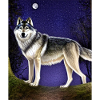 Wolf mit Mond schöne design