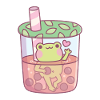 Cute Frog In Bubble Tea Cup