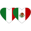 Italy Mexico Flag Heart