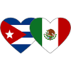 Cuba Mexico Flag Heart