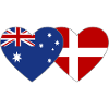 Australia Denmark Flag Heart