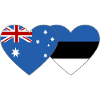 Australia Estonia Flag Heart