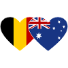 Belgium Australia Flag Heart