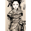 Ung Geisha-jente i japansk Tokyo-kunststil