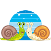 Deux drôles d’escargots souriants
