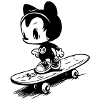 skating cat cartoon figure
