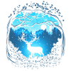 Rehe im verschneiten Wald