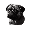 Mops-schablonen-design Weiß Und Schwarz