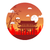 Japanese temple circle