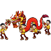 People Performing Dragon Dance