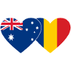 Australia Romania Flag Heart
