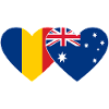 Romania Australia Flag Heart