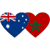 Australia Morocco Flag Heart