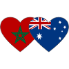 Morocco Australia Flag Heart