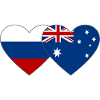 Russia Australia Flag Heart