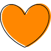 Coeur orange Cadeau orange Saint-Valentin