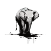 Elephant Artful stencil printing