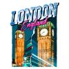 London England UK City Skyline Vintage Retro