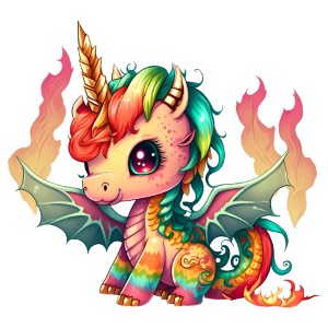 00242 Einhorn mit Regenbogenfell