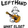 Lefthand what else? Left-handed guitarist