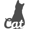 Cat silhouette with cat text