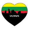 Wilno Litwa Flaga Skyline Pamiątka podróżnicza