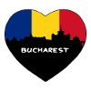 Bucarest Romania Flag Skyline Travel Souvenir