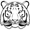 Tiger head - outline dark