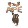 ILY Affe ASL Gebärdensprache